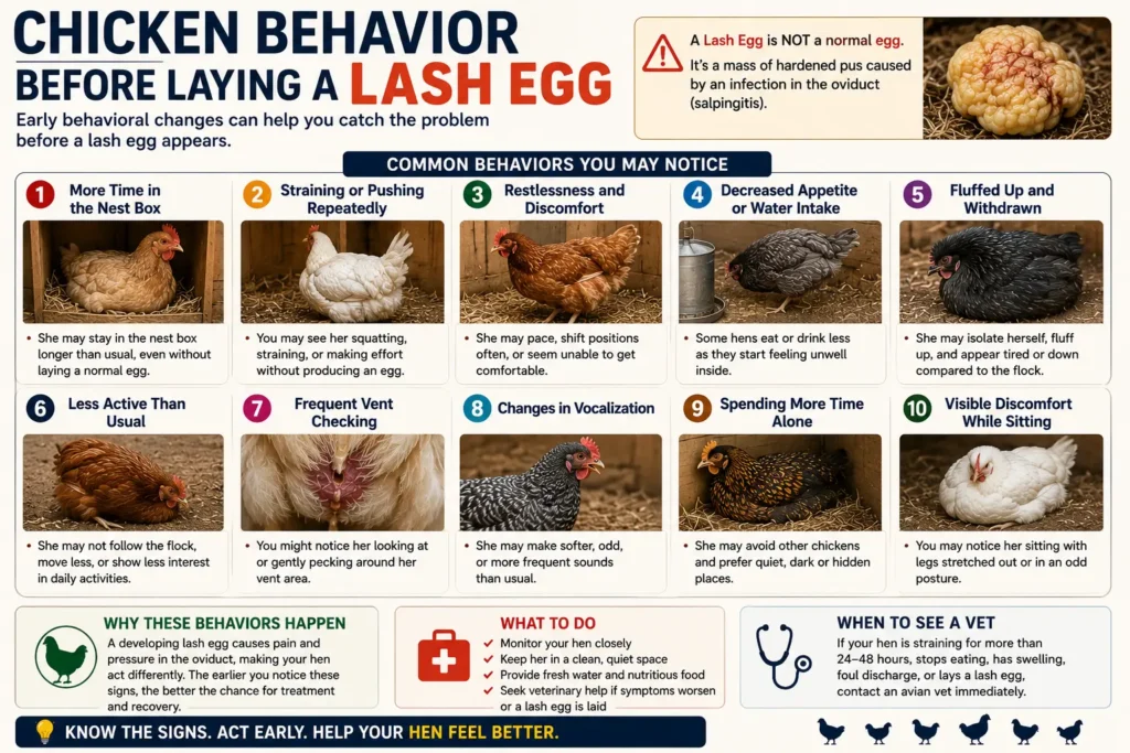 Chicken Behavior Before Laying a Lash Egg