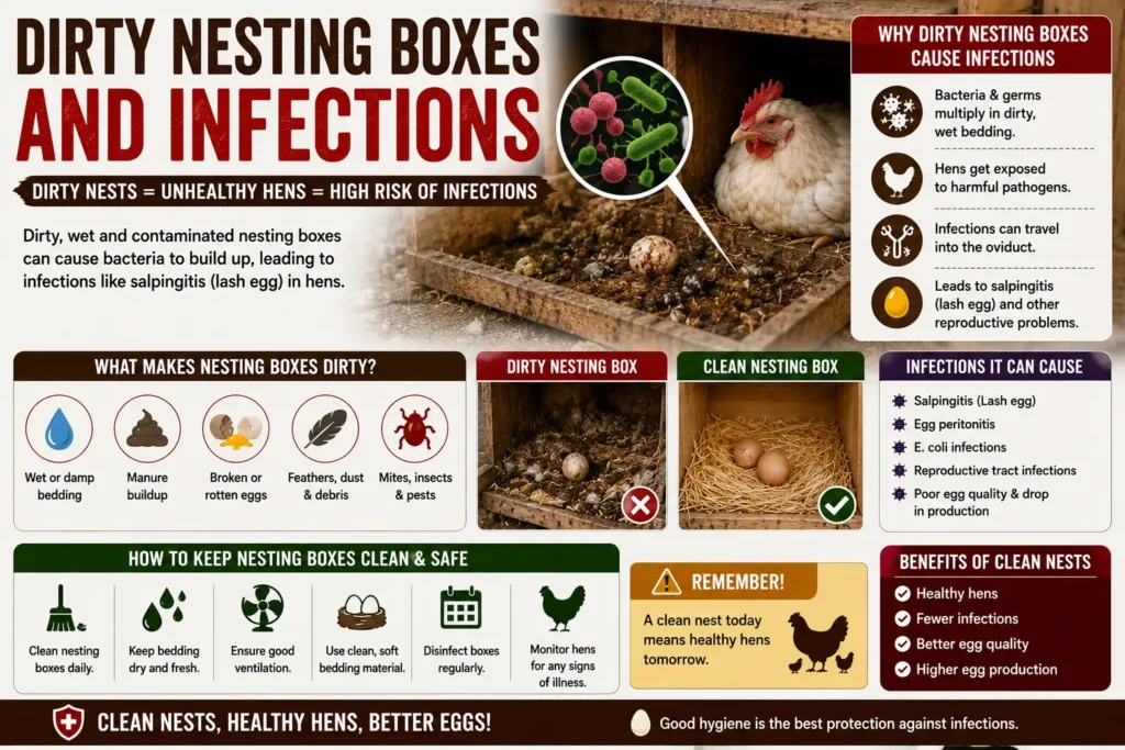 Dirty Nesting Boxes and Infections