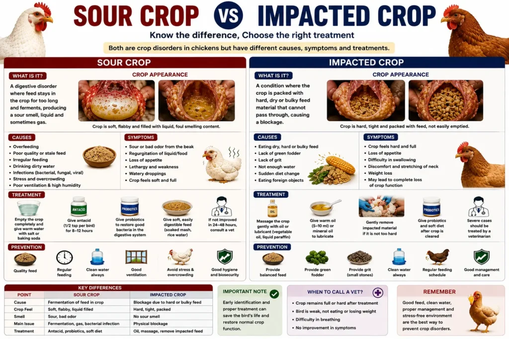 Sour Crop vs Impacted Crop