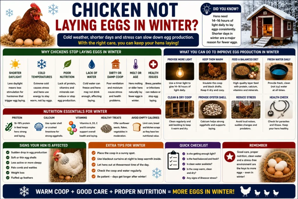 Chicken Not Laying Eggs in Winter