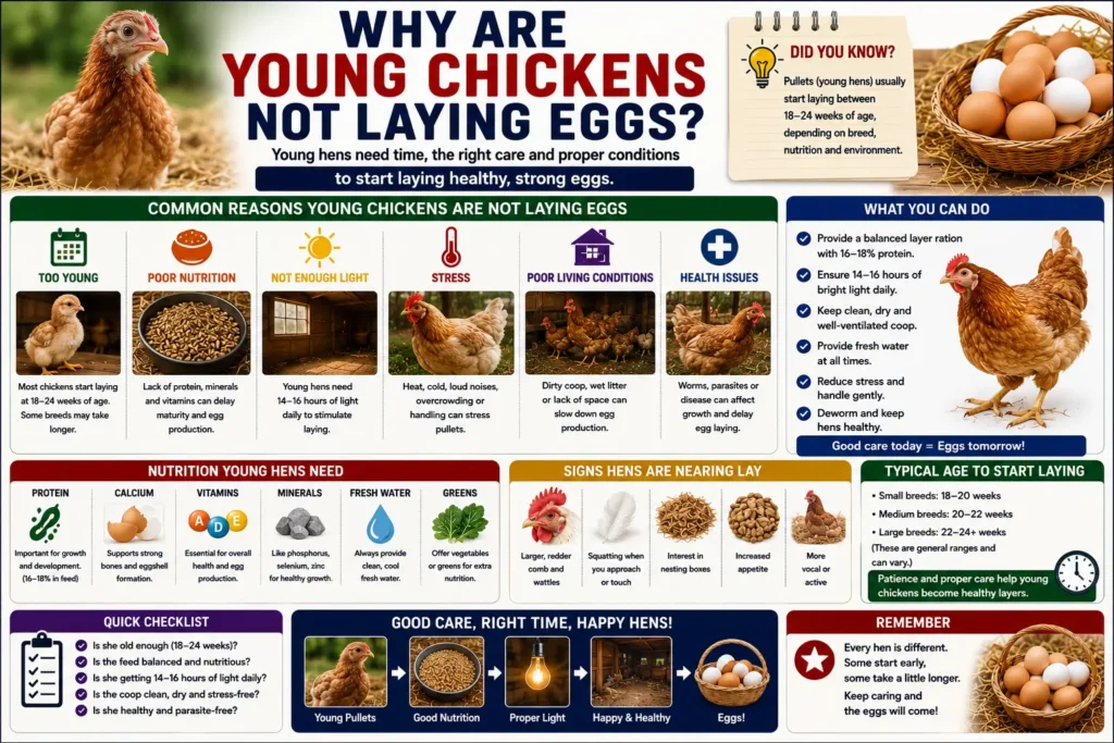 Why Are Young Chickens Not Laying Eggs