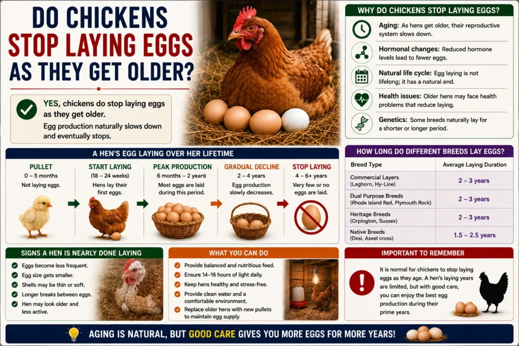 Do Chickens Stop Laying Eggs As They Get Older