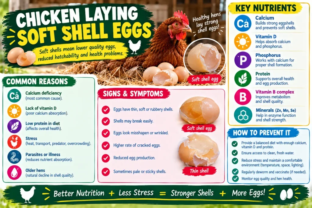 Chicken Laying Soft Shell Eggs