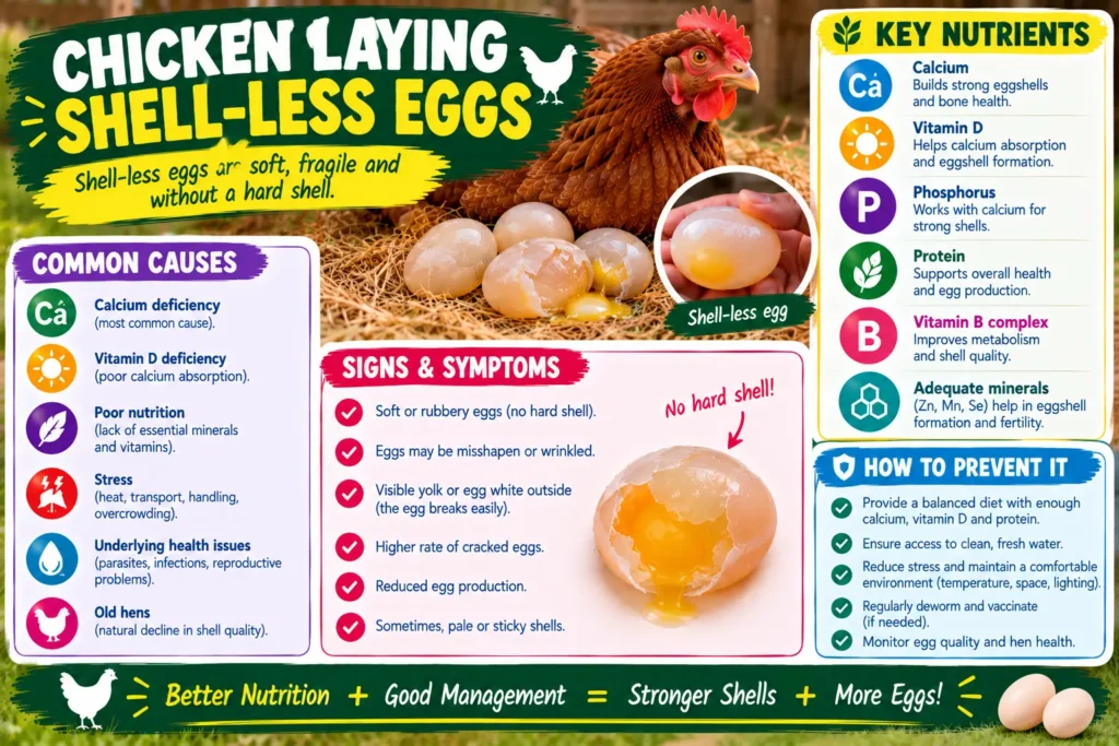 Chicken Laying Shell-Less Eggs